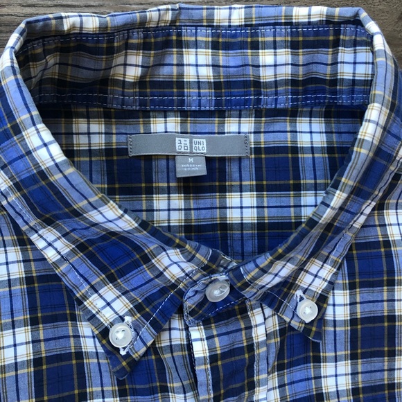 Men’s Uniqlo Casual Plaid Button Down Shirt - Picture 3 of 5